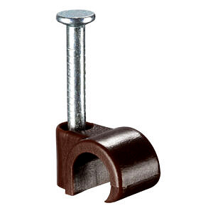 Round Cable Clips Brown 7mm (pk 100)