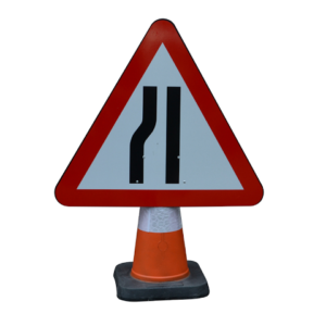 Cone Sign 750mm Road Narrows Left