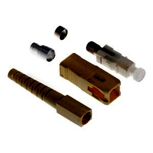 Epoxy & Polish Fibre Optic Connector Simplex MM SC Ceramic Beige