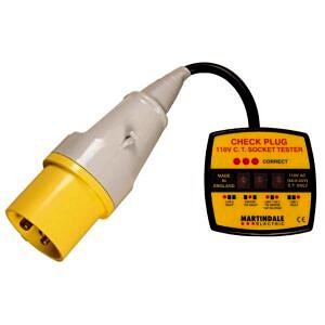 Check Plug Socket Tester 110V Industrial 16A Yellow