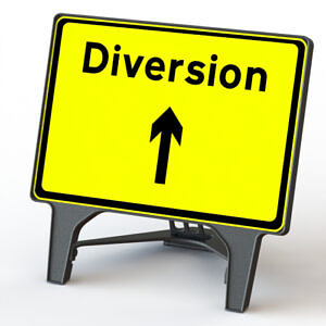 Q Sign Diversion Ahead