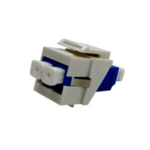Fibre Keystone Jack White Body LC Duplex Singlemode Blue Adaptor Fibre Keystone Jack White Body LC Duplex Singlemode Blue Adaptor