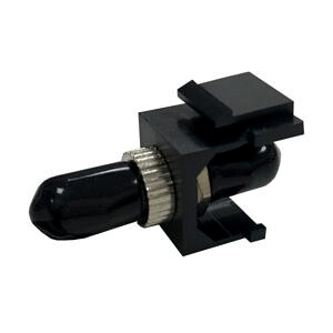 Fibre Keystone Jack Black Body ST Multimode Silver Adaptor Fibre Keystone Jack Black Body ST Multimode Silver Adaptor