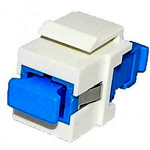 Fibre Keystone Jack White Body SC Simplex Singlemode Blue Adaptor Fibre Keystone Jack White Body SC Simplex Singlemode Blue Adaptor