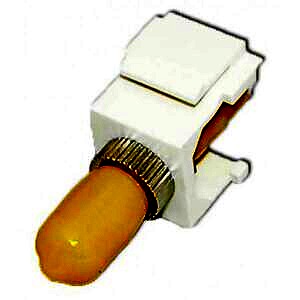 Fibre Keystone Jack White Body ST Singlemode Silver Adaptor Fibre Keystone Jack White Body ST Singlemode Silver Adaptor