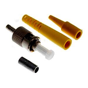 Epoxy & Polish Fibre Optic Connector Simplex SM ST Ceramic Yellow 3mm & 900 Microns