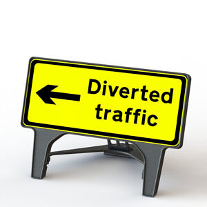 Q Sign Diverted Traffic Left