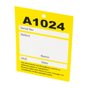 Defective Pole Labels A1024 Yellow (pk 10)