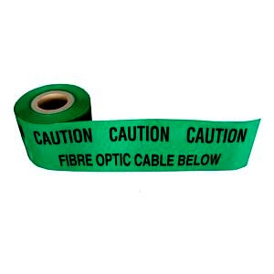 Green 'Caution Fibre Optic Cable Below' Tape Non Detectable 150mm x 365m Green 'Caution Fibre Optic Cable Below' Tape Non Detectable 150mm x 365m