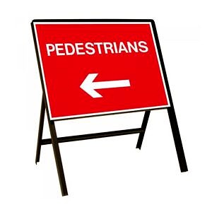 Sign Metal 600 x 450mm Pedestrians Left / Right Reversible