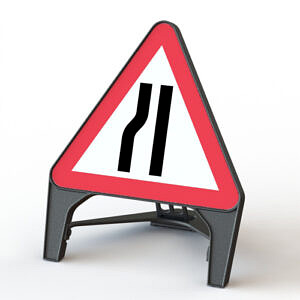 Q Sign Road Narrows Left