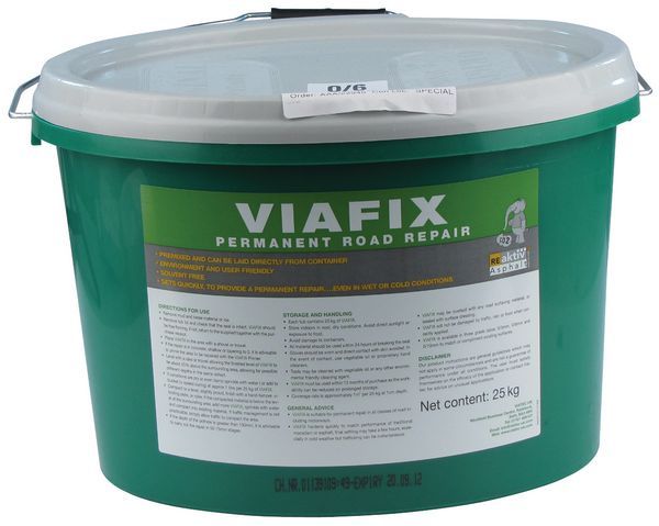 Viafix Instant Pothole Repair 10mm - 25kg tub Viafix Instant Pothole Repair 10mm - 25kg tub